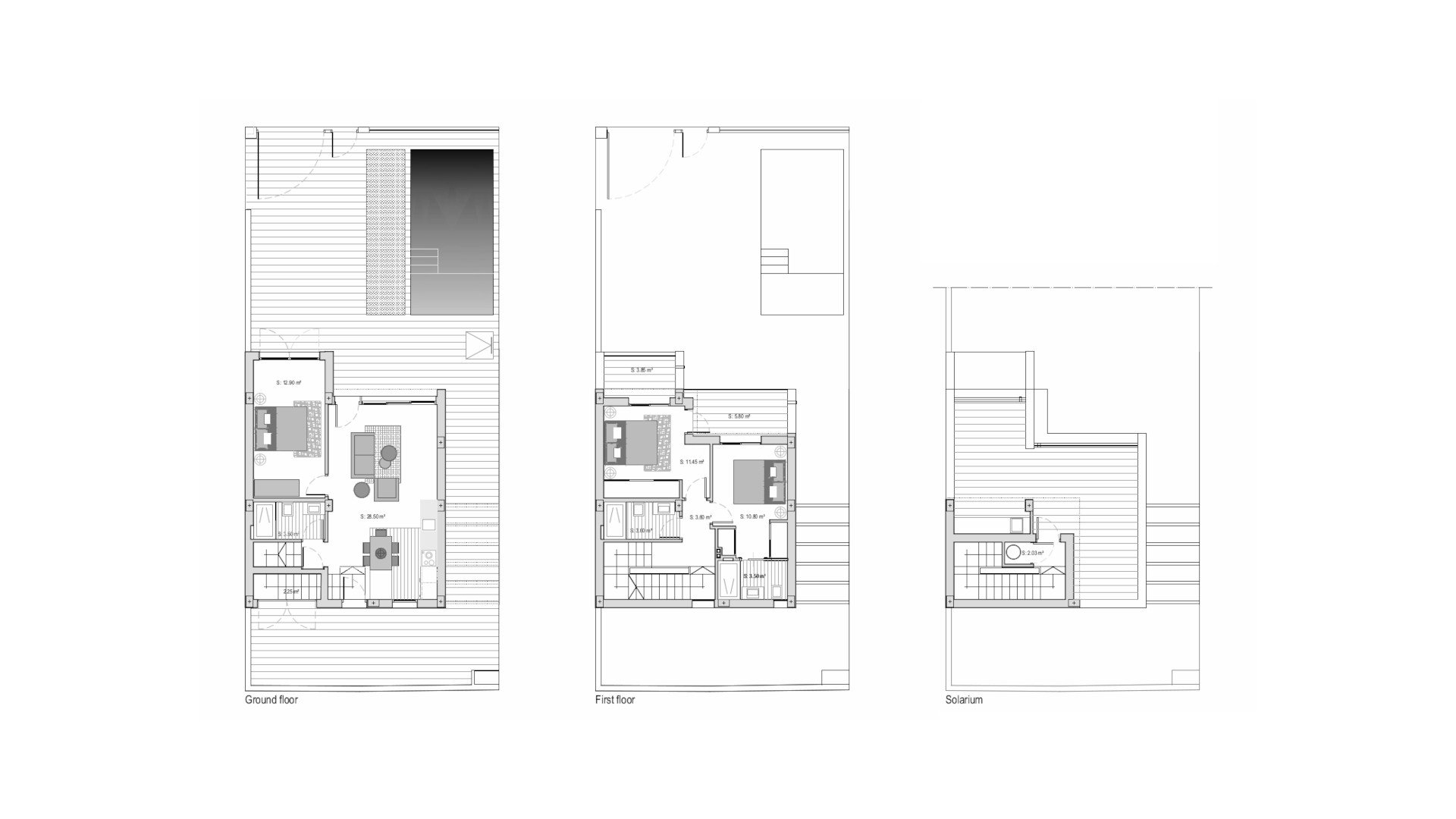 Villa floor plan, 3 bedrooms in LA BEACH No. 4